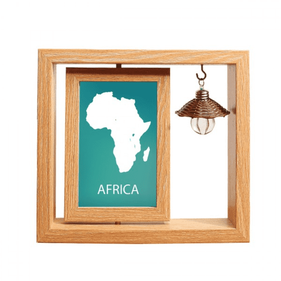 afcontinent outline outline map Wooden Rotating Picture Photo Frame 4x6