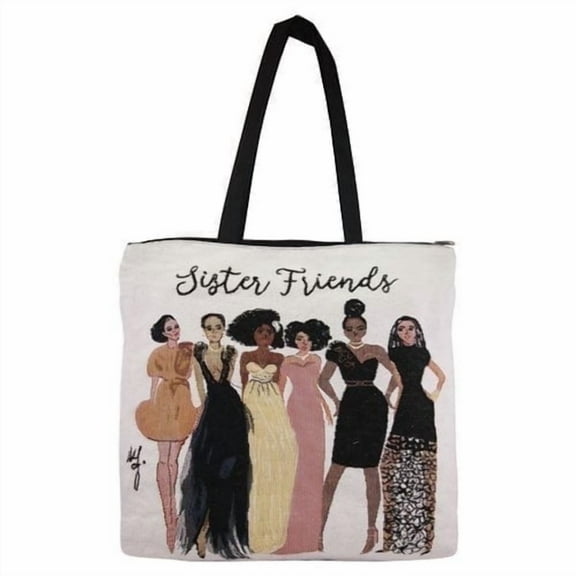 African American Expressions - Sister Friends Woven Tote Bag (Cotton Blend, 17" x 17") WTB-13