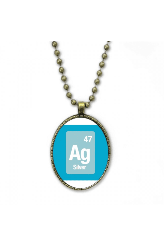 ag silver checal element science necklace vintage chain bead pendant jewelry collection