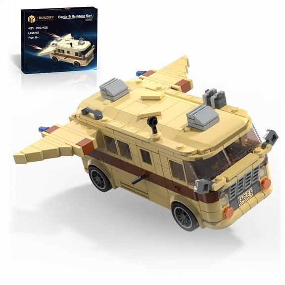 Spaceballs Eagle 5 Building Set, 437 Pcs Collectible Vehicle Model with Opening Doors & Detailed Interior, Space Movie Toy Gift for Kids & Adults 6+