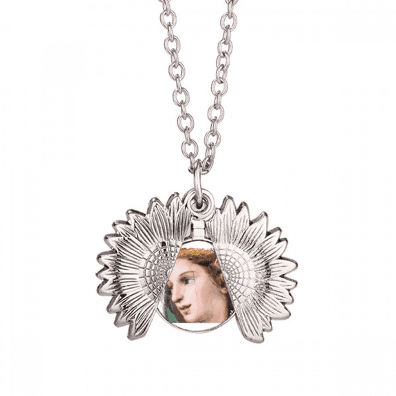agriculture grain harvest farng sunflower necklace pendant locket jewelry