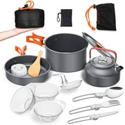 aiGear Camping Cookware Set with Storage Bag 12 Pcs for Outdoor Camping Hiking Picnic Orange (CC5339OR)
