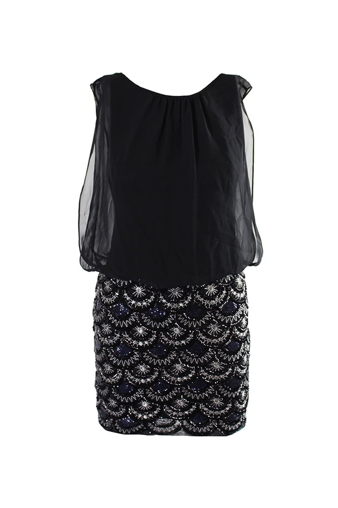 aidan mattox black lace dress AIDAN by Aidan MATTOX black lace long sleeve drape dress