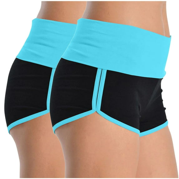 aidice 2PCS Womens Gym Workout Shorts Stretchy Bikers Sweatshorts Summer Tennis Running Beach Trackshorts