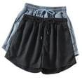 thumbnail image 1 of aidice 2pc Athletic Shorts for Women Summer Drawstring Loose Solid Color Running Shorts with Pockets, 1 of 4