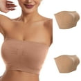 thumbnail image 1 of aidice 2pc Strapless Bras for Women No Underwire Tube Tops Support Stretch Ruched Comfy Everyday Bras, 1 of 9