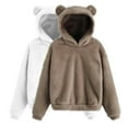 thumbnail image 1 of aidice 2pc Winter Sweatshirts for Women Cute Bear Hoodies Long Sleeve Fleece Warm Comfy Pullover Tops, 1 of 4