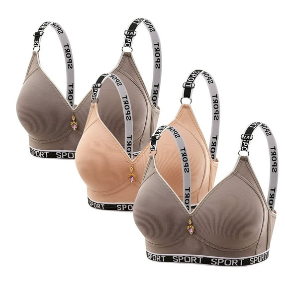 aidice 3pc Bralettes for Women No Underwire Breathable Adjustable Strap Support Comfy Everyday Bras