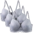 thumbnail image 1 of aidice 3pc Plus Size Womens Bras Wirefree Lace Bow Adjustable Strap Comfy Support Breathable Push up Bras, 1 of 4