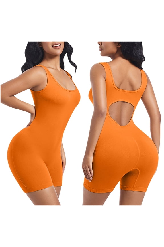 Athletic Bodysuits for Women Summer Scoop Neck Sleeveless Racerback Tight Workout Shorts Jumpsuits