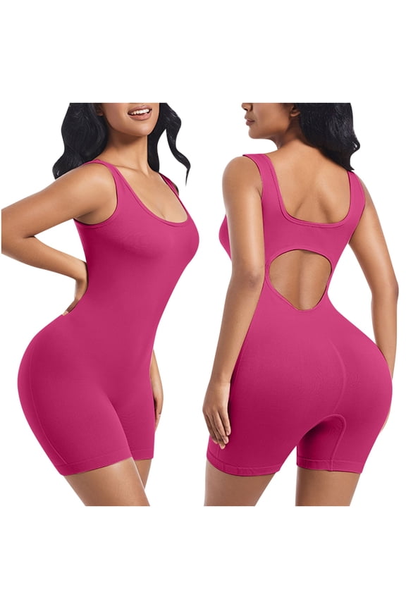 Athletic Bodysuits for Women Summer Scoop Neck Sleeveless Racerback Tight Workout Shorts Jumpsuits