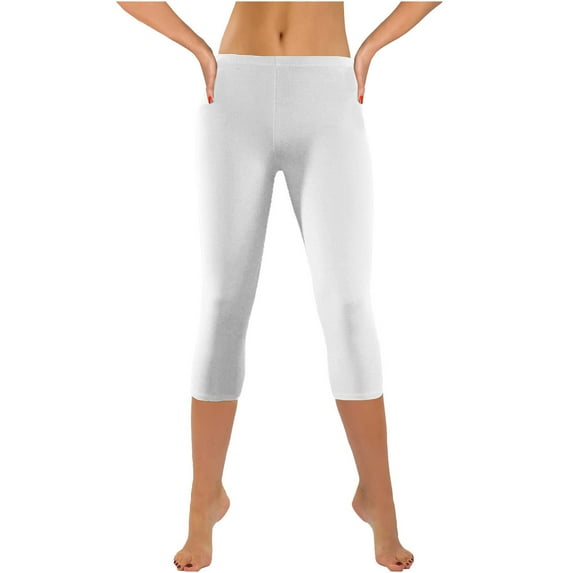 aidice Athletic Pants for Women Cropped Slim Fitted Mid Waisted Yoga Workout Capris Pants with Pockets