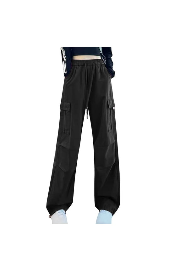 Athletic Pants for Women Outdoor Drawstring Straight Leg Ruched Climbing Workout Cargo Pants