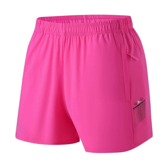 aidice Athletic Shorts for Women Summer Elastic Waisted Zip Loose Running Gym Shorts with Pockets