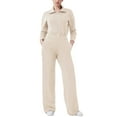 thumbnail image 1 of aidice Athletic Womens Rompers Lapel Neck Long Sleeve Zip Fitting Workout Running Jumpsuits with Pockets, 1 of 5