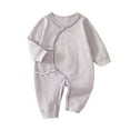 thumbnail image 1 of aidice Baby Boy Girl Clothes Toddler Onesie Bow Cute Infant Comfy Solid Color Unisex Fall Jumpsuits, 1 of 3