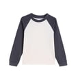 thumbnail image 1 of aidice Baby Clothes Unisex Round Neck Raglan Sleeve Loose Undershirts Comfy Color Block Sweatshirts, 1 of 5