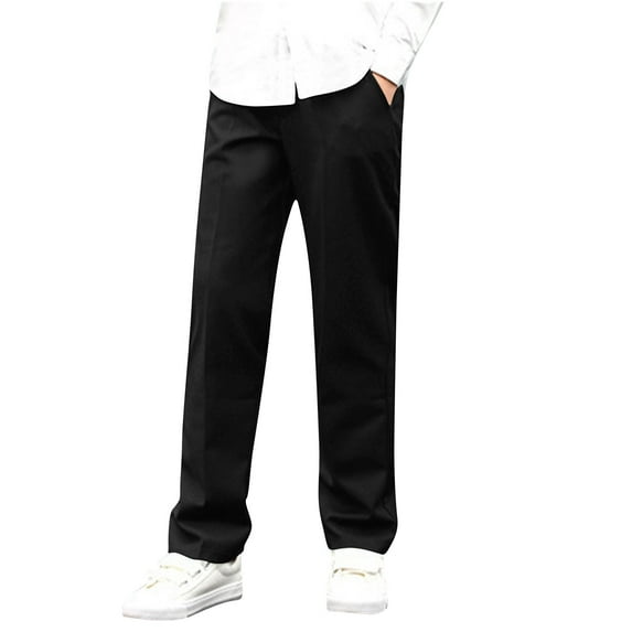 aidice Baby Clothes for Boy Suit Pants Casual Straight Leg Fitting Formal Flat Front Trousers Pockets