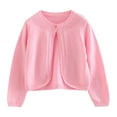 thumbnail image 1 of aidice Baby Girl Cardigan Sweaters Round Neck Ruffle Button Long Sleeve Hollow out Fall Jackets Tops, 1 of 8