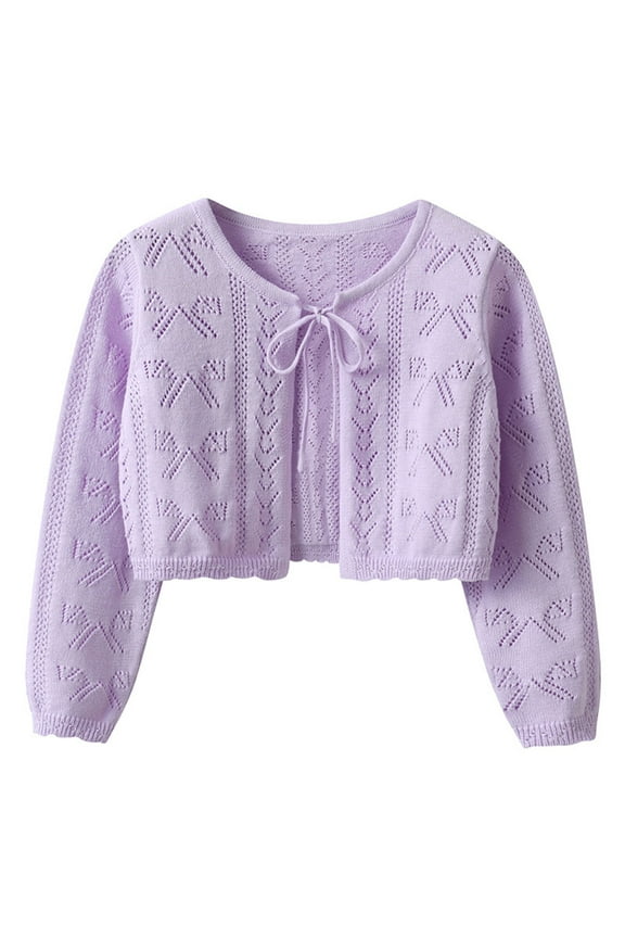 Baby Girl Clothes Fall Cropped Cardigans Knit Long Sleeve Comfy Open Front Dress Cover up Jackets