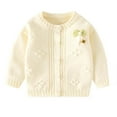 thumbnail image 1 of aidice Baby Girls Cardigan Sweaters Fall Winter Long Sleeve Button down Knit Infant Crewneck Outwear, 1 of 2