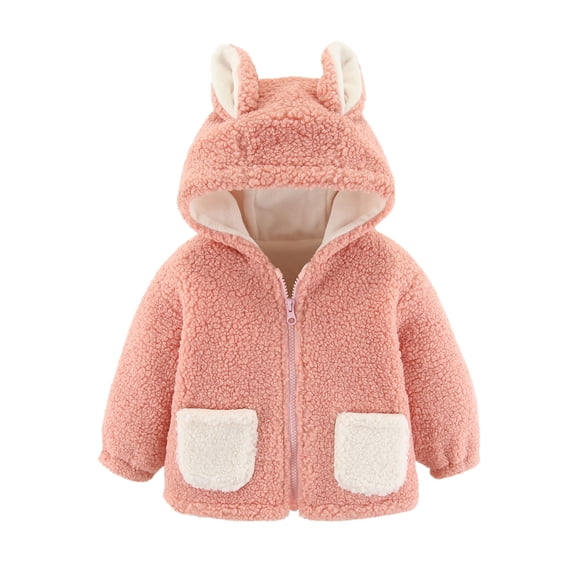 aidice Baby Outerwear Winter Fleece Hoodies Soft Toddler Jacket Zipper up Cute Coat with Pockets