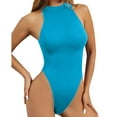thumbnail image 1 of aidice Bodysuits for Women Summer High Neck Sleeveless Slim Fitting Comfy Stretch Shapewear Jumpsuits, 1 of 5