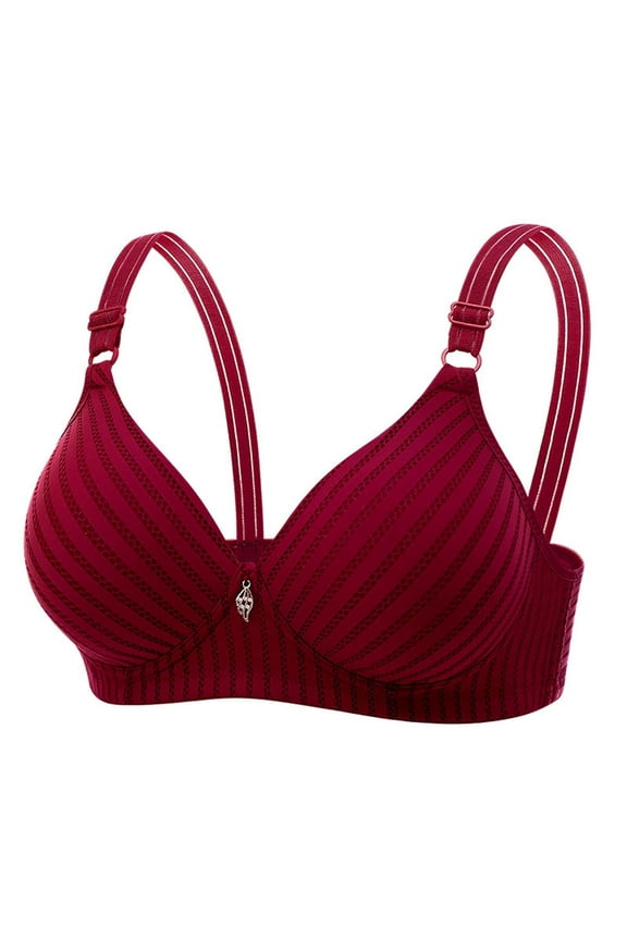Bras for Women No Underwire Adjustable Strap Backless Support Comfy Striped Everyday Bralettes