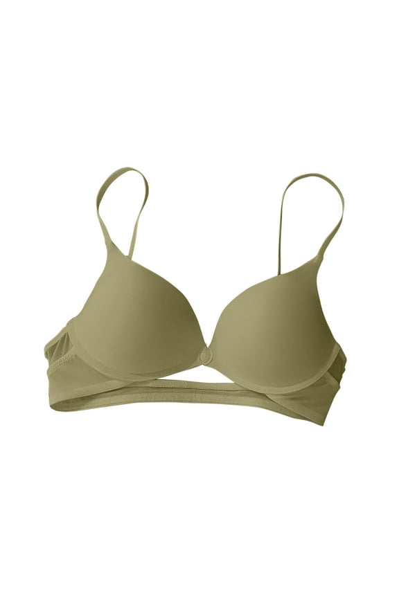 Bras for Women No Underwire Front Clasp Spaghetti Strap Comfy Support Deep V Neck Everyday Bras