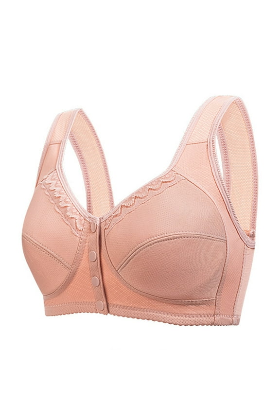 Bras for Women No Underwire Front Closure Support Wide Strap Breathable Comfy Everyday Bras