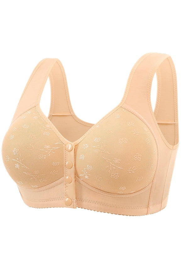Bras for Women No Underwire Front Closure Wide Strap Breathable Support Comfy Everyday Bralettes