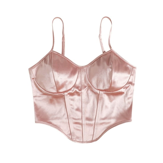 aidice Built in Bra Tanks for Women Sleeveless Satin Camisole Slim Cute Summer Fashion Homewear Bra Tanks