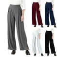 thumbnail image 1 of aidice Business Casual Pants for Women Plus Size Wide Leg High Waisted Workwear Office Ladies Dress Pants with Pockets, 1 of 6