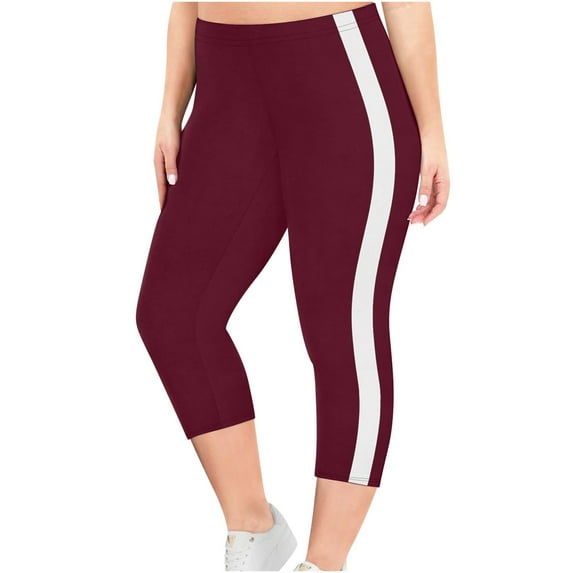 aidice Capri Pants for Women Yoga Elastic Waisted Ruched Comfy Slim Fitting Cropped Athletic Trousers