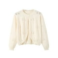 thumbnail image 1 of aidice Cardigans Baby Girl Clothes Fall Comfy Button Solid Color Hollow out Open Front Sweater Tops, 1 of 5