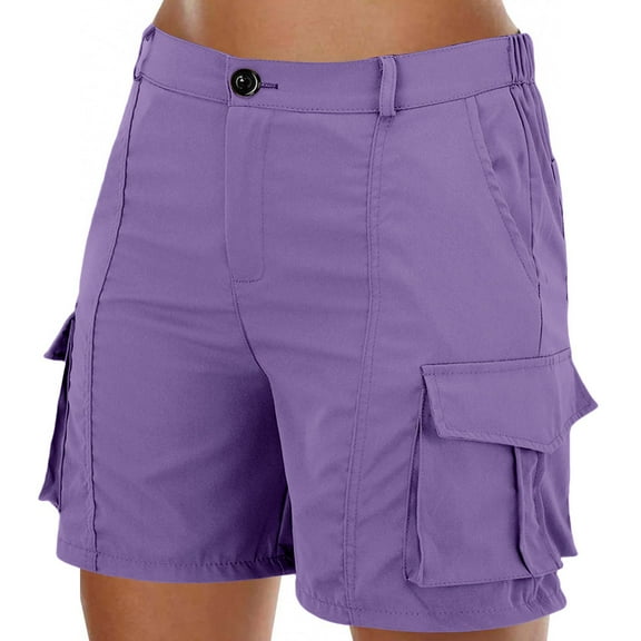 aidice Cargo Shorts for Women Summer Casual Loose Outdoor Athletic Knee Length Pants with Pockets