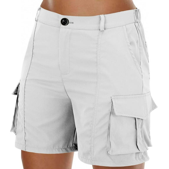 aidice Cargo Shorts for Women Summer Casual Loose Outdoor Athletic Knee Length Pants with Pockets