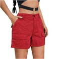 thumbnail image 1 of aidice Cargo Shorts for Women Summer Elastic Waisted Ruched Button Loose Outdoor Hiking Workout Shorts, 1 of 5