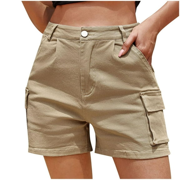aidice Cargo Shorts for Women Summer Loose Button Zip Climbing Workout Outdoor Shorts with Pockets