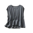 thumbnail image 1 of aidice Cotton Linen Tank Tops for Women Sleeveless Flowy Crew Neck Tanks Summer Lounge Homewear Top, 1 of 4