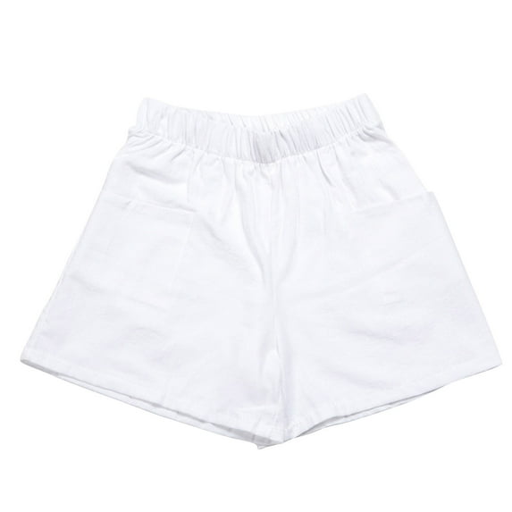 aidice Cotton Linen Womens Shorts Summer Casual Lightweight Loose Elastic Waisted Shorts with Pockets