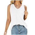 thumbnail image 1 of aidice Cotton Tank Tops for Women V Neck Sleeveless Blouse Tops Loose Comfy Summer Casual Vacation Beach Tanks, 1 of 7