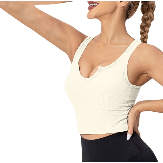 aidice Crop Tank Top for Women Sleeveless Knit Tanks Homewear Loungetanks Summer Trendy Solid Color