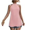 thumbnail image 1 of aidice Flowy Tank Tops for Women Sleeveless High Neck off Shoulder Tanks Loose Summer Fashion Daily Blouses, 1 of 4