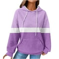 thumbnail image 1 of aidice Hoodies for Women Drawstring Long Sleeve Color Block Oversized Sweatshirts with Kangaroo Pockets, 1 of 6