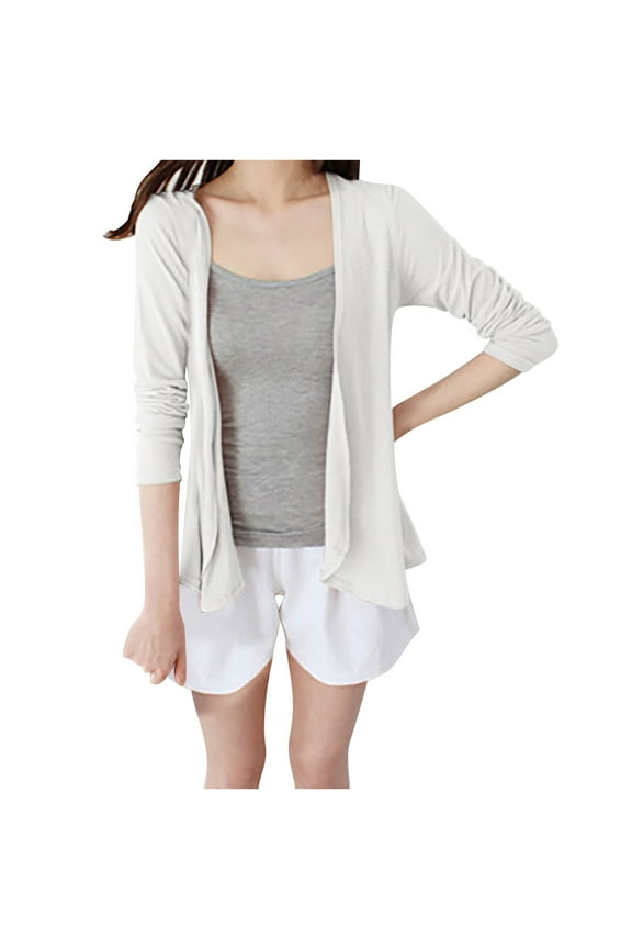 Lightweight Cardigans for Women Casual Open Front Long Sleeve Tops Fitting Thin Summer Jackets