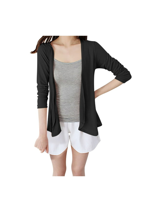 Lightweight Cardigans for Women Casual Open Front Long Sleeve Tops Fitting Thin Summer Jackets