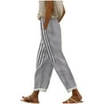 thumbnail image 1 of aidice Linen Pants for Women Wide Leg High Waist Loose Comfy Capri Pants Summer Casual Homewear Capris, 1 of 9