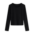 thumbnail image 1 of aidice Long Sleeve Tops for Women Crewneck Basic Tops Tees Shirts Comfy Pullover Comfy Plain Tshirt, 1 of 4