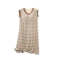 thumbnail image 1 of aidice Lounge Dresses for Women Pajamas V Neck Striped Sleeveless Pjs Loose Soft Comfy Sleep Dresses, 1 of 3